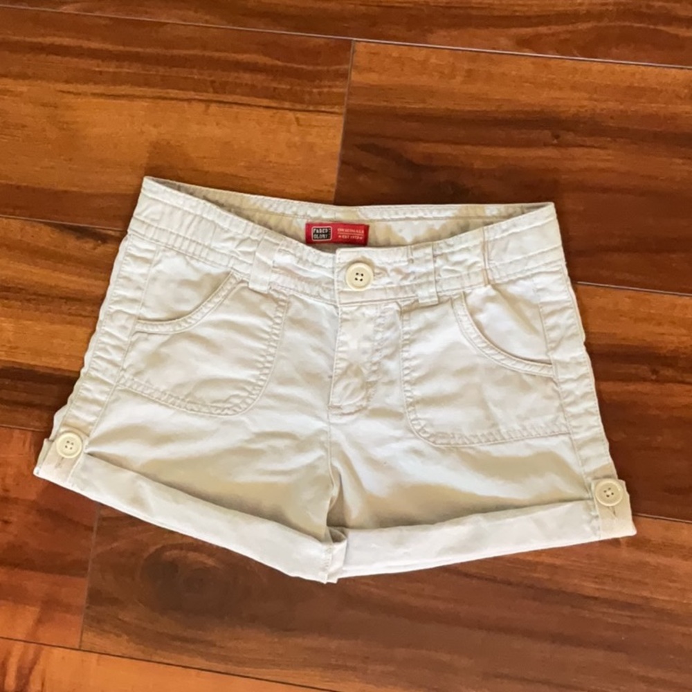 Faded Glory Girls Khaki Midi-to-Shortie Shorts